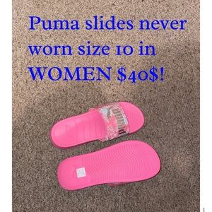 Puma hot pink slides